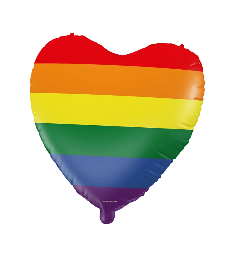 Herz Helium Ballon Regenbogen Leer 46cm