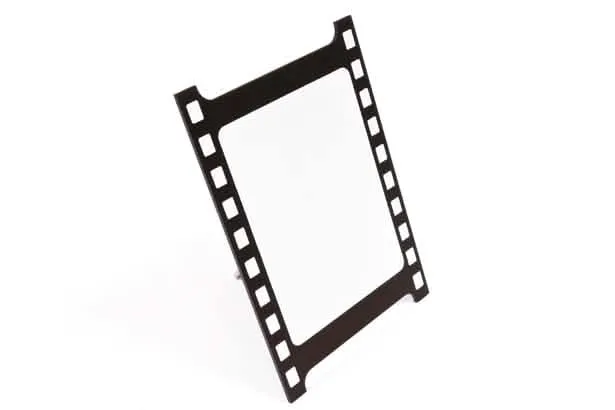 Kino-Menühalter 12 x 16 cm aus Holz in Filmrollenform