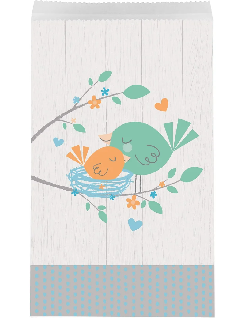 10 Papiertüten Hello Baby Blau 20 x 11 cm Geschenktüten