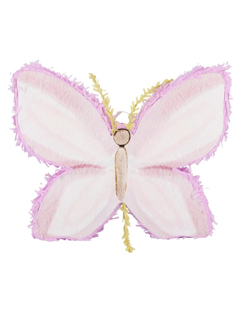 Schmetterling Piñata aus Pappe, Flieder und Creme, 45 x 36 x 8 cm für Geburtstag