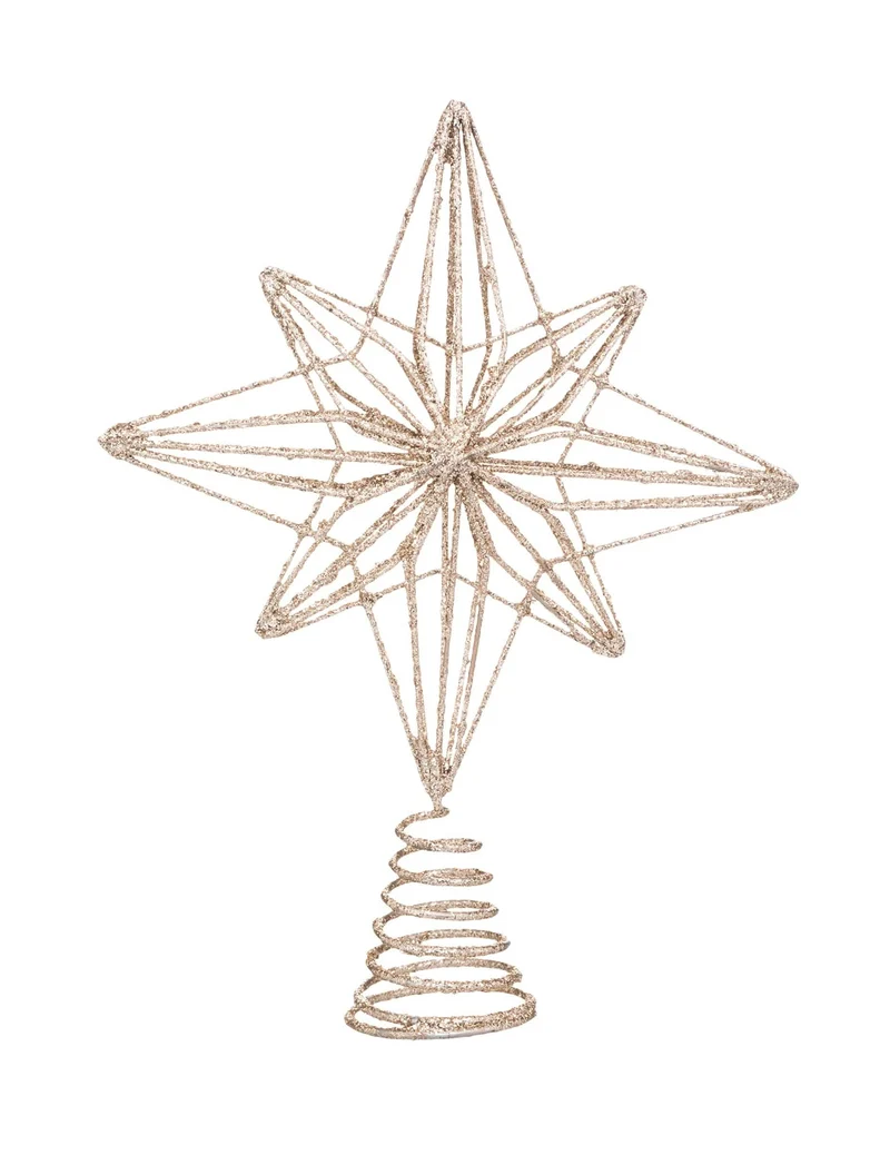 Stern-Christbaumspitze 25 cm aus goldenem Metall