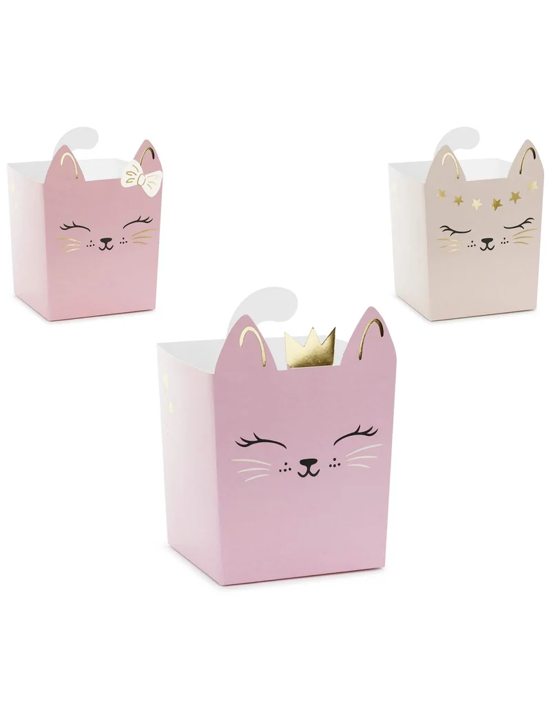 3 Snackboxen für Kätzchen mit Golddetails