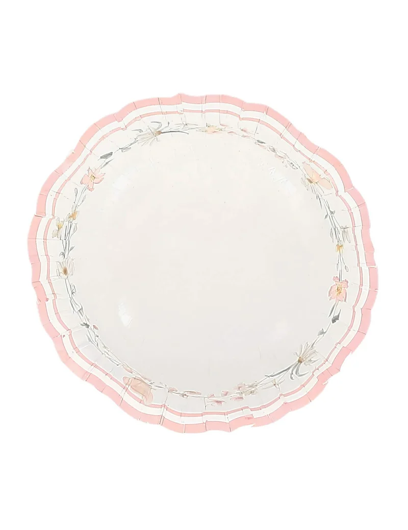 6 Feen-Pappschalen weiß und Pastellrosa 13 cm für Geburtstag