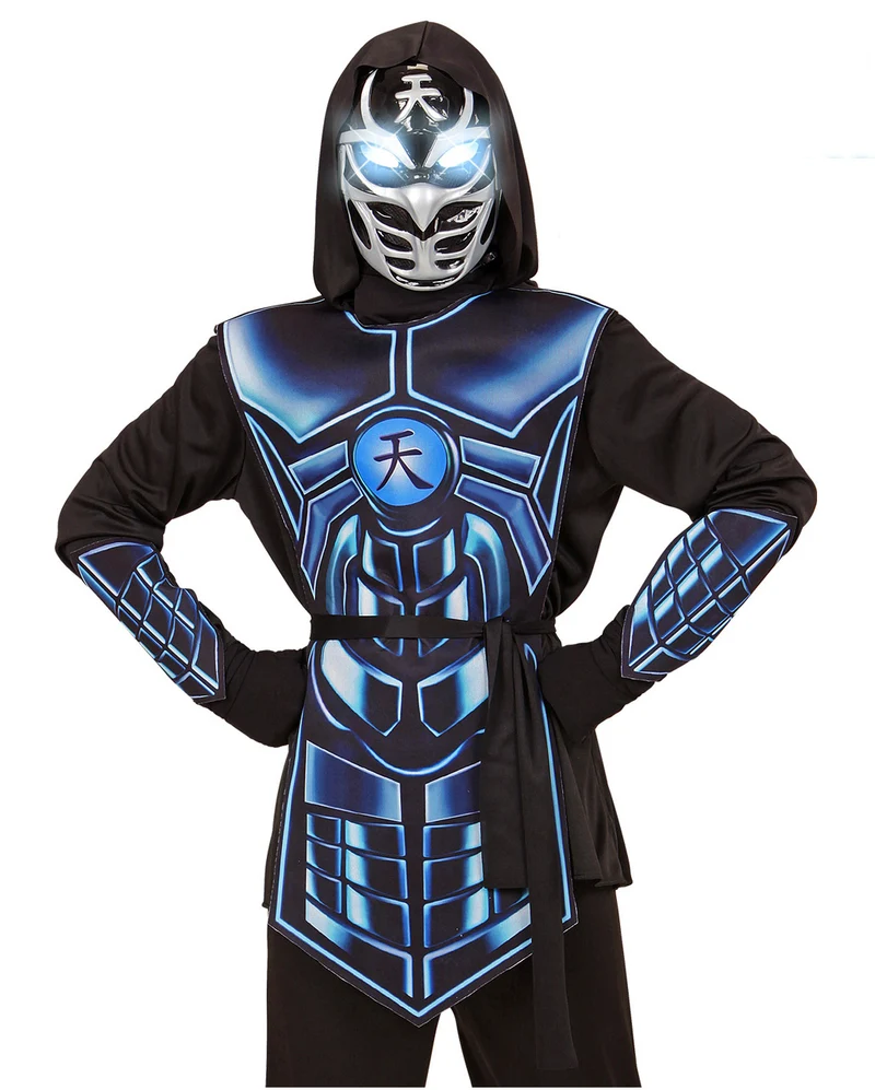 Cyber Ninja Kinderkostüm mit LED Augen