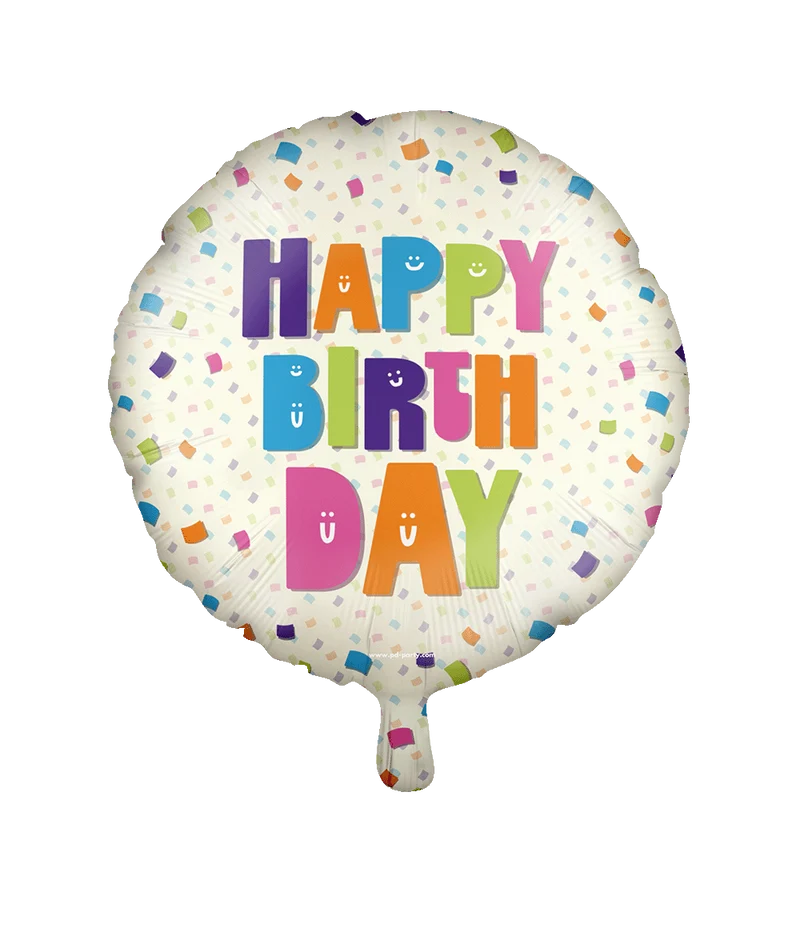 Happy Birthday Heliumballon Regenbogen Buchstaben Leer 46cm