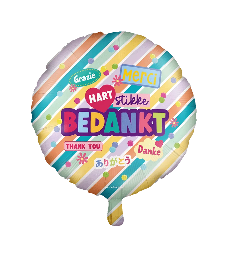 Dankeschön Helium Ballon Bunt Leer 46cm
