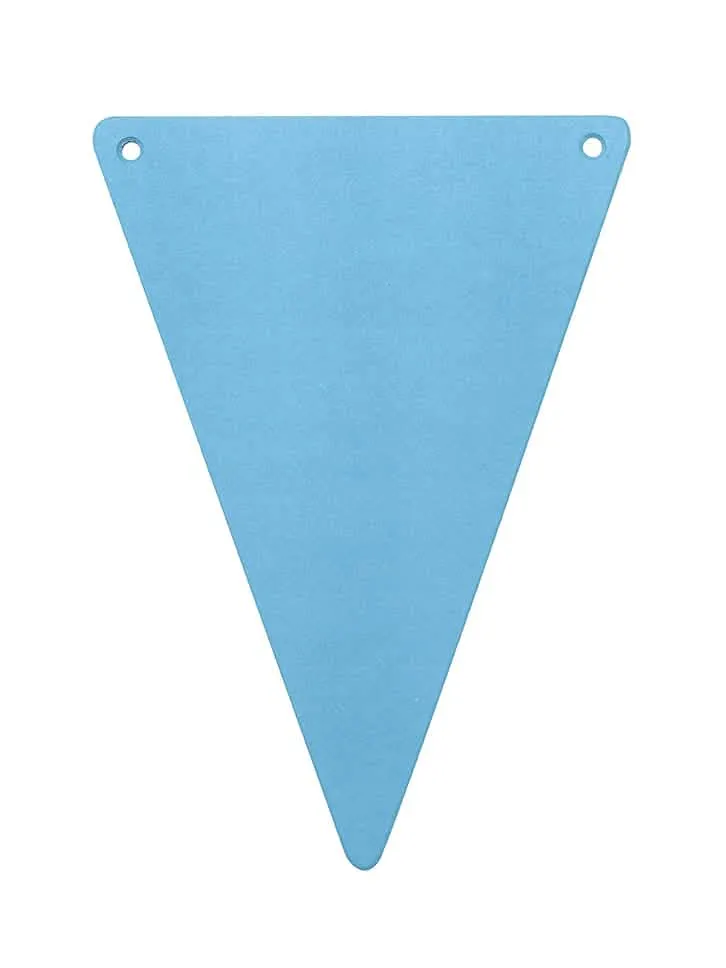 5 DIY Wimpel Türkis aus Karton 21 x 15 cm