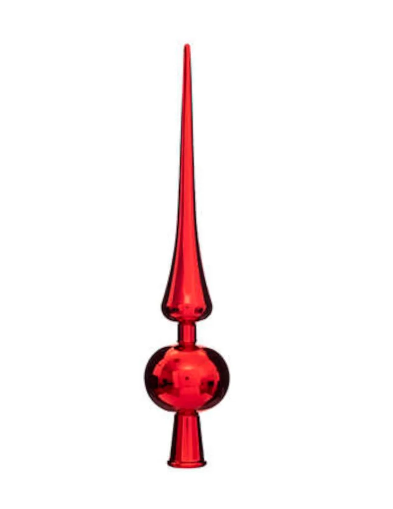 Christbaumspitze rot 28 cm Metalleffekt