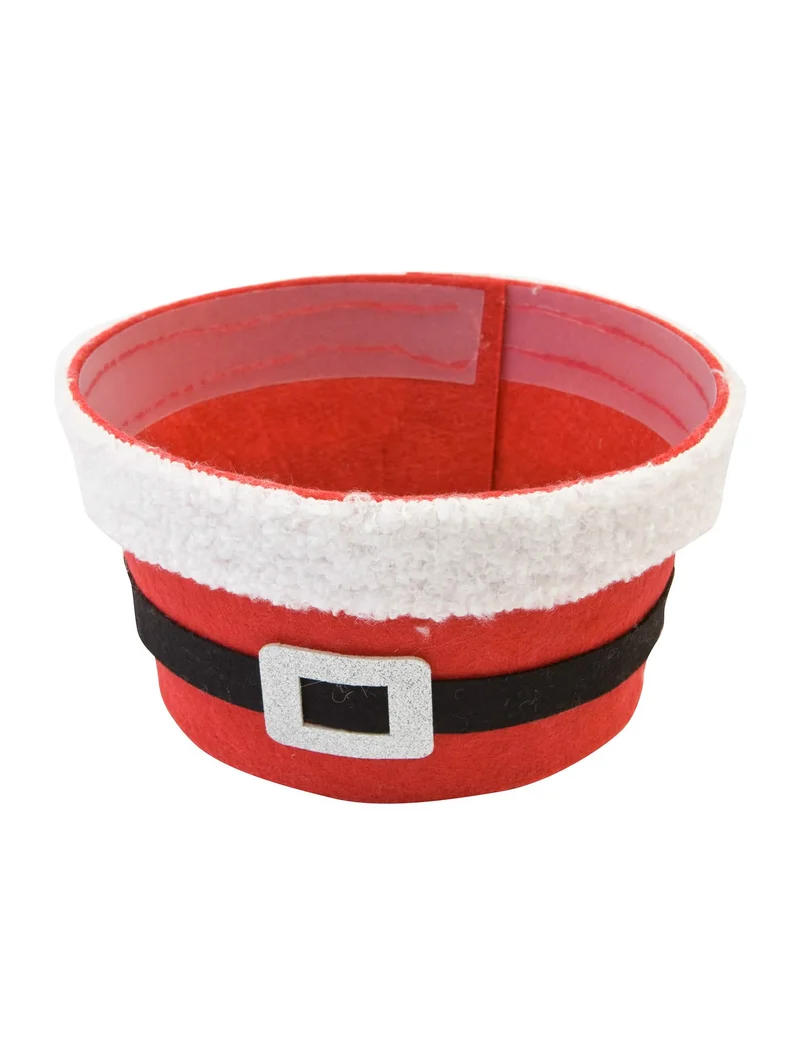 Weihnachtskorb aus rotem Filz 9 x 16,5 cm Weihnachtsmann