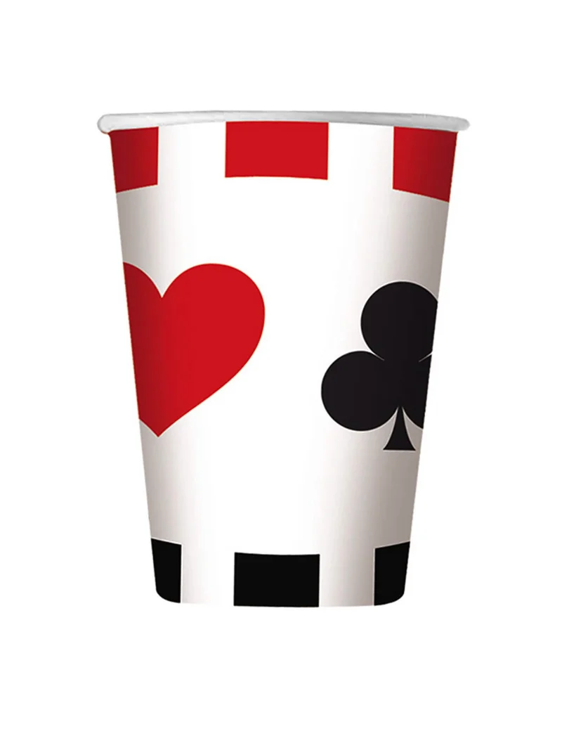 8 Pappbecher Big Poker 200 ml Casino-Motto