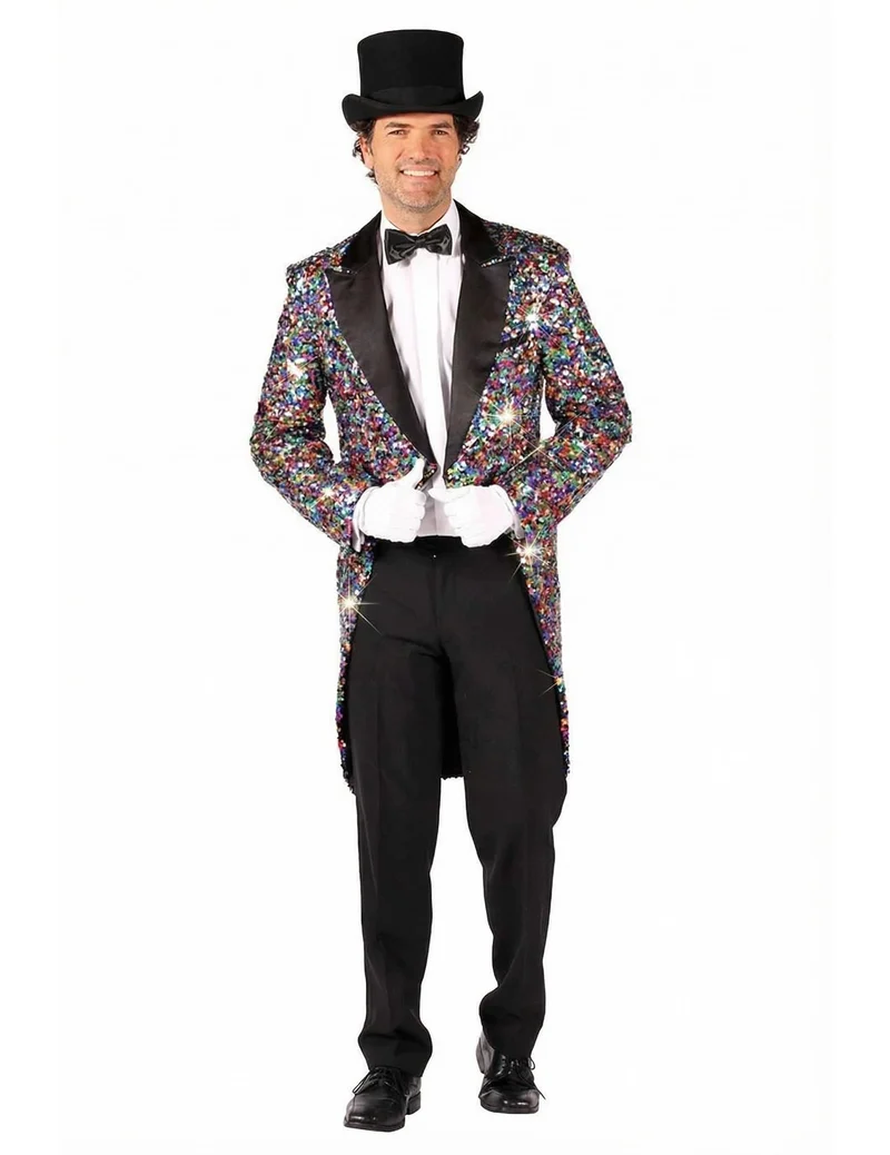 Bunte Pailletten-Karnevalsjacke für Herren