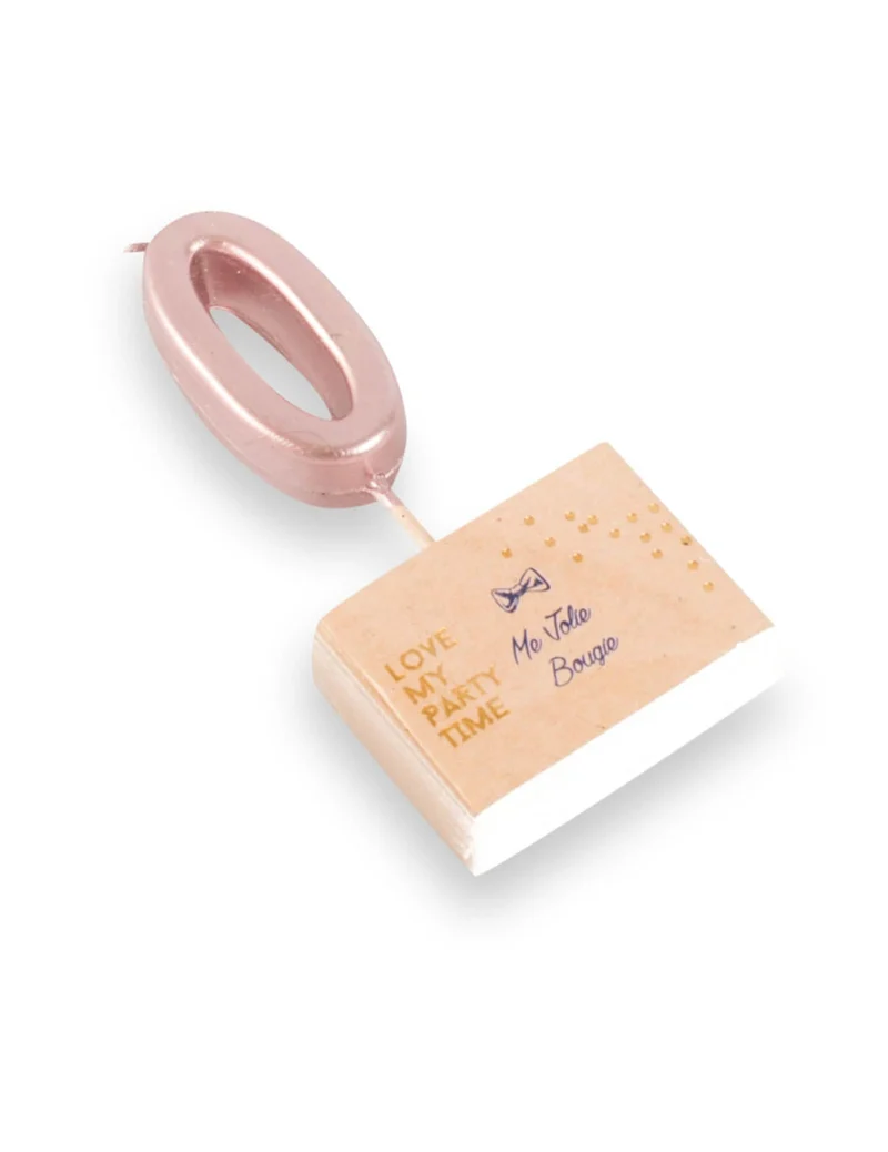 Geburtstagskerze Zahl 0 Roségold 4,3 cm Metallic-Effekt