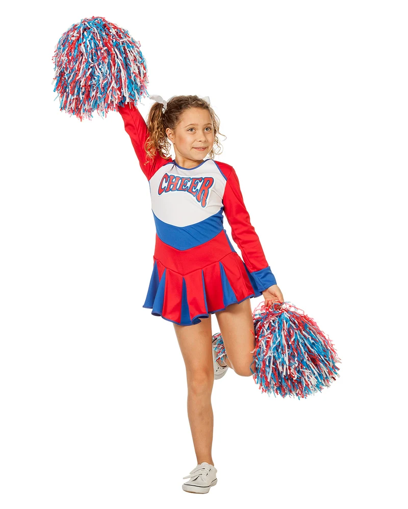 Rot-blaues Cheerleader Kinderkostüm