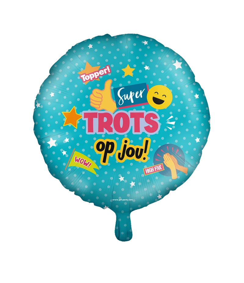 Proud Of You Helium Ballon Blau Inklusive Strohhalm Leergut 46cm