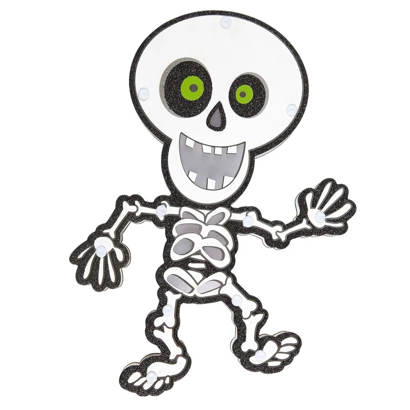 Halloween Türschild Skelett mit Licht