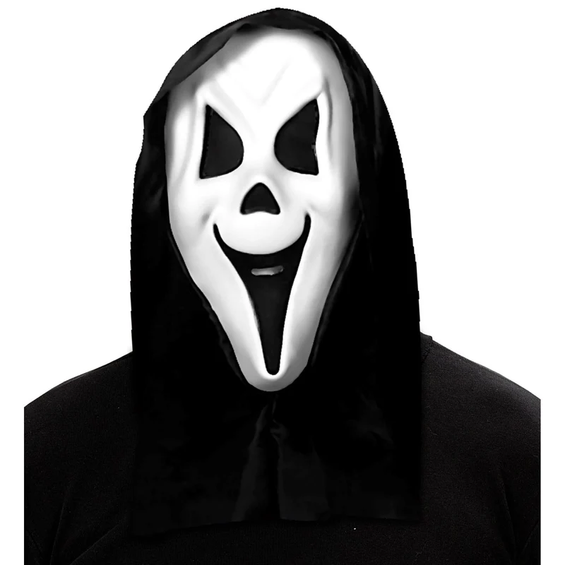 Halloween Maske Weiß Schwarzer Geist