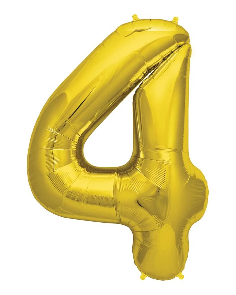 Folienballon Zahl 4 Gold