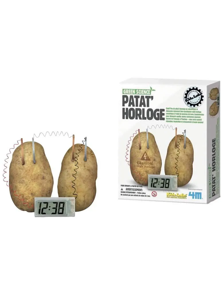 Wissenschaftliches Kartoffel-Uhr-Set 22 x 17 cm, Kartoffelenergie