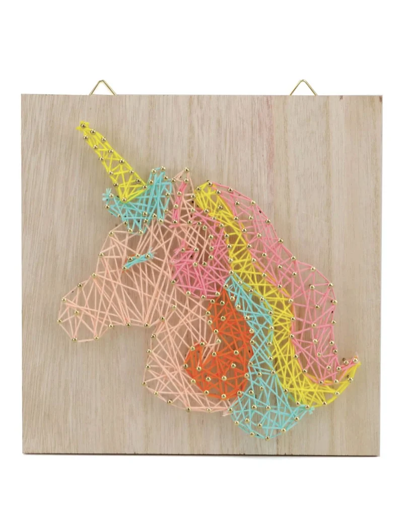 Einhorn String Art Holzbild zum Selbermachen 22 x 22 cm Bastelset