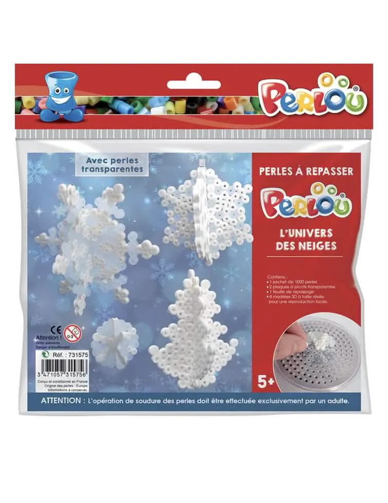 Bügelperlen-Set Schnee für Weihnachtsdekorationen