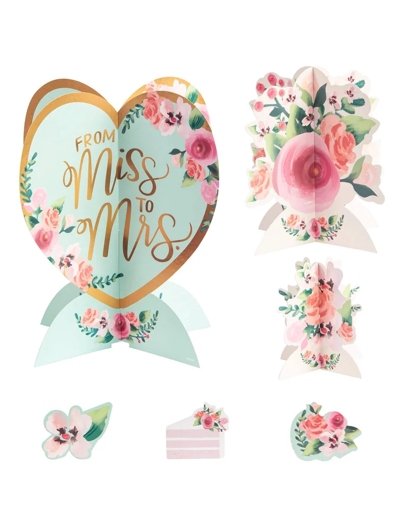 Tischdekorationsset From Miss to Mrs 27 Teile Liberty Hochzeit