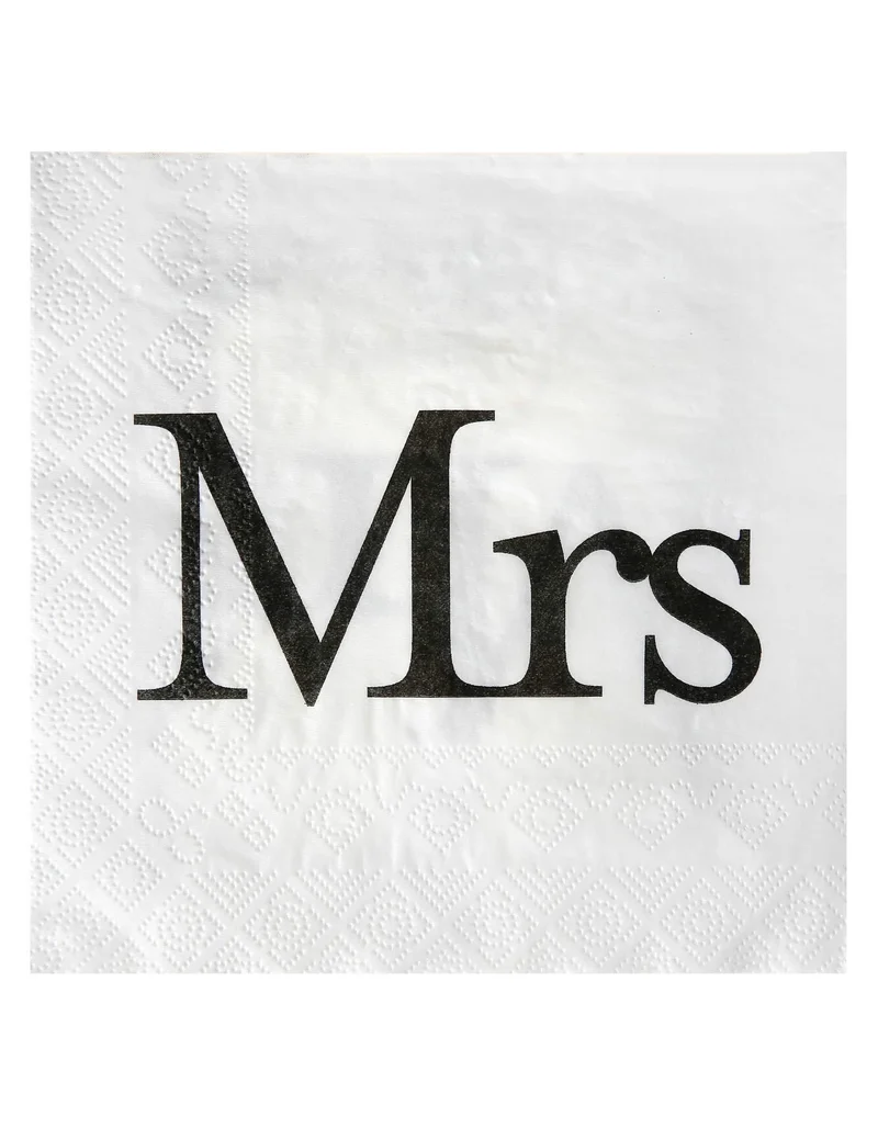 20 Mrs. Papierservietten 33 x 33 cm für die Hochzeit
