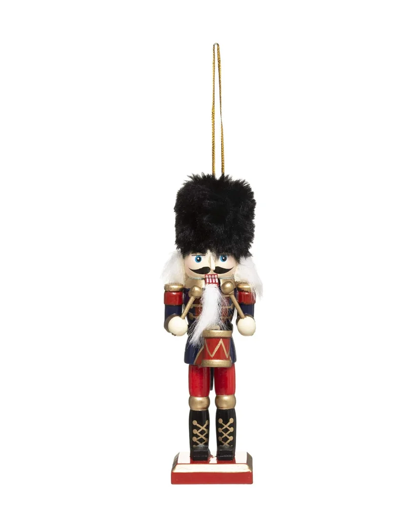 Weihnachts-Nussknacker-Anhänger aus Holz 12 cm traditioneller Soldat