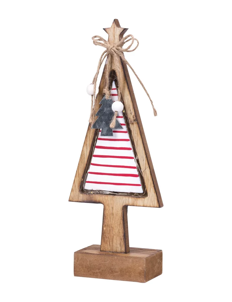 Weihnachtsbaum auf Holzsockel, leuchtend, 27 cm Weihnachtsdekoration