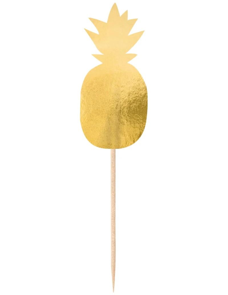 20 ozdobných zlatých ananásových trsátok 9 cm