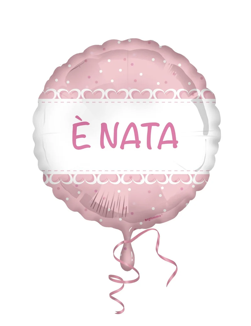 Ballon en feuille 45 cm Elle est née coeurs roses