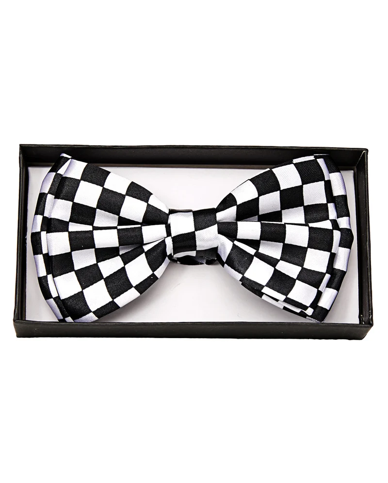 Schwarz-weiße Schachbrett Fliege Deluxe