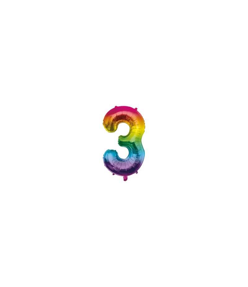 3 Jahre Helium Ballon Regenbogen Leer 40cm