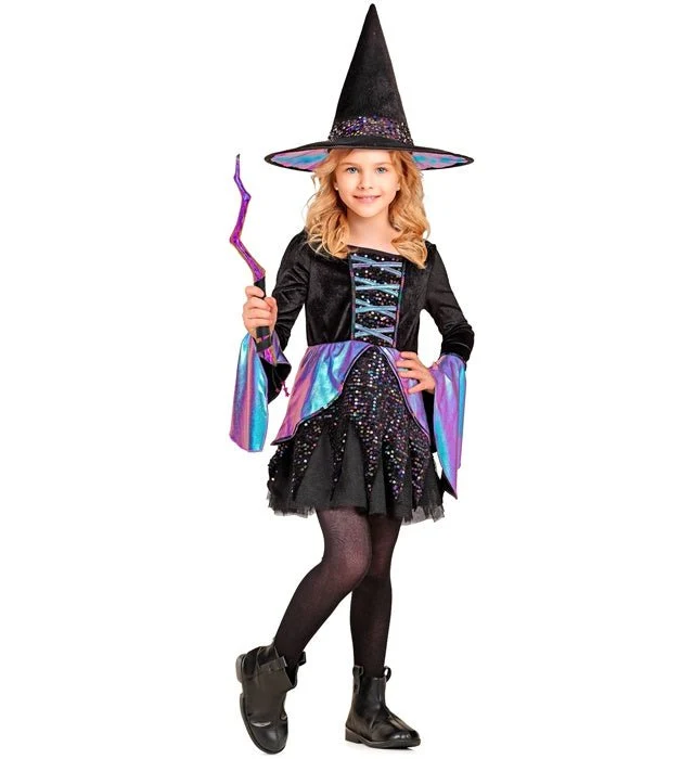 Halloween Kleid Buntes Mädchen Hexe 2 Stück