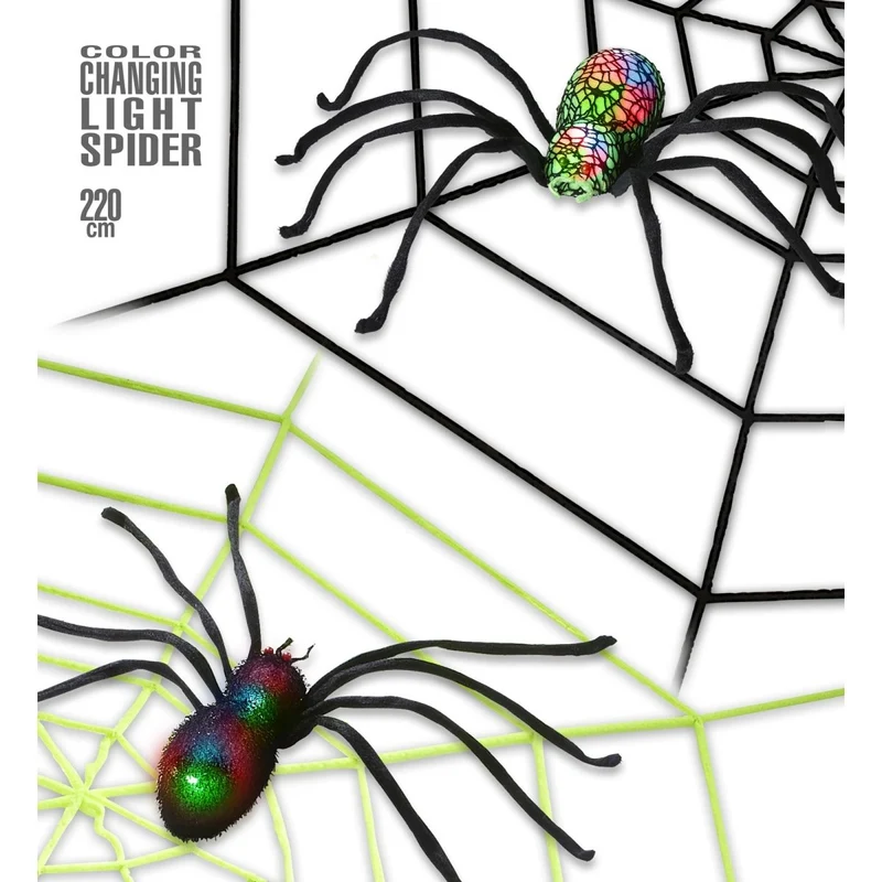 Schwarzes Spinnennetz mit Spinne 2,2m