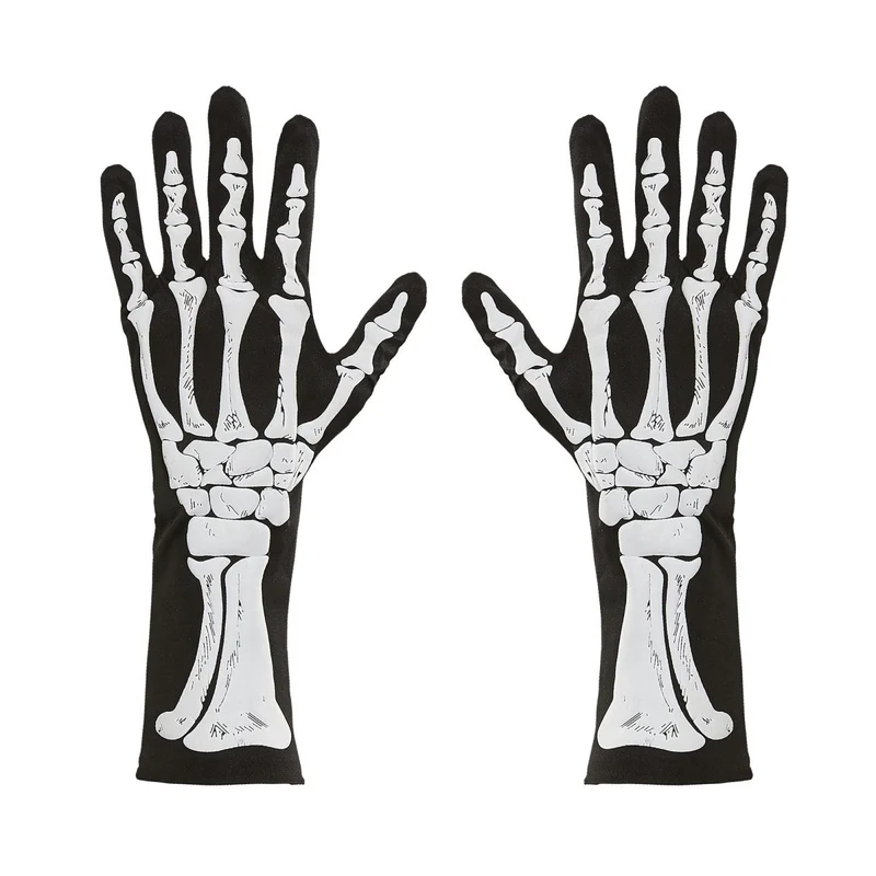 Halloween Handschuhe Skelett 35cm