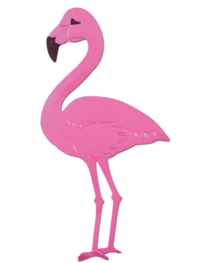 Aluminium- und Karton-Hängedekoration Flamingos 56 cm für tropische Party