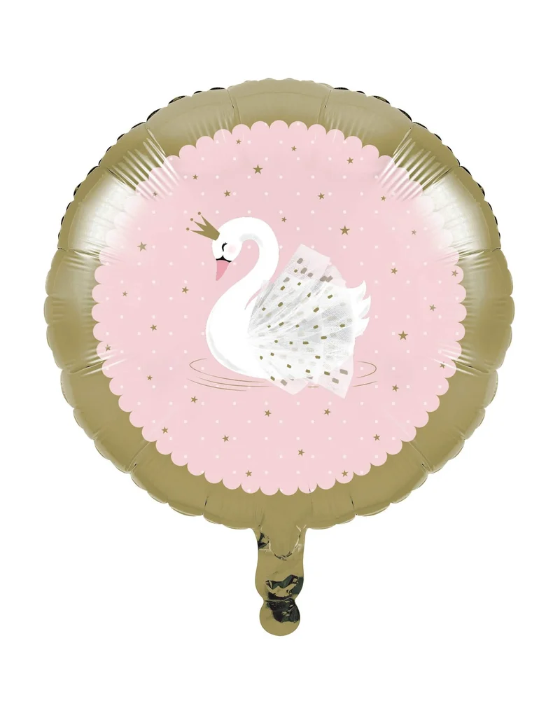Aluminiumballon Roségoldener Royaler Schwan 45 cm für Geburtstag