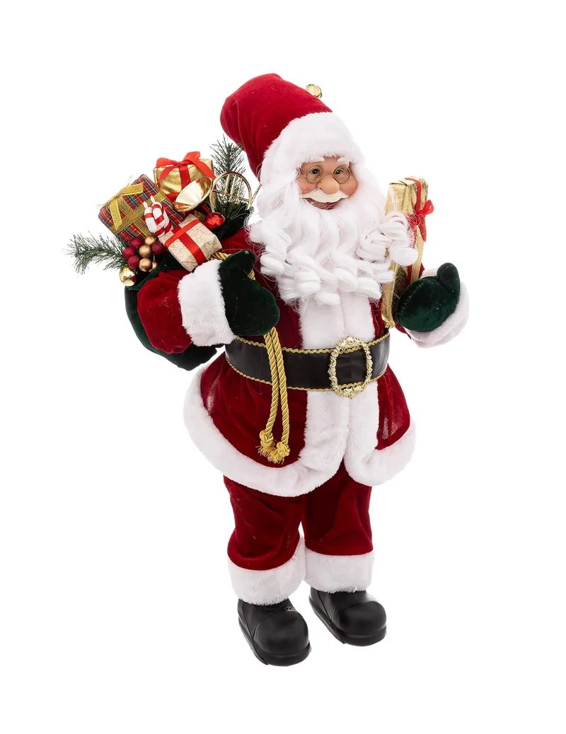 Luxuriöse Weihnachtsmann-Dekoration 60 cm aus Samt