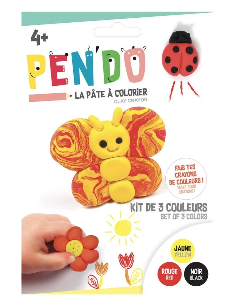 Pen'do Natur Gelb Rot Schwarz Box, Bleistiftknete