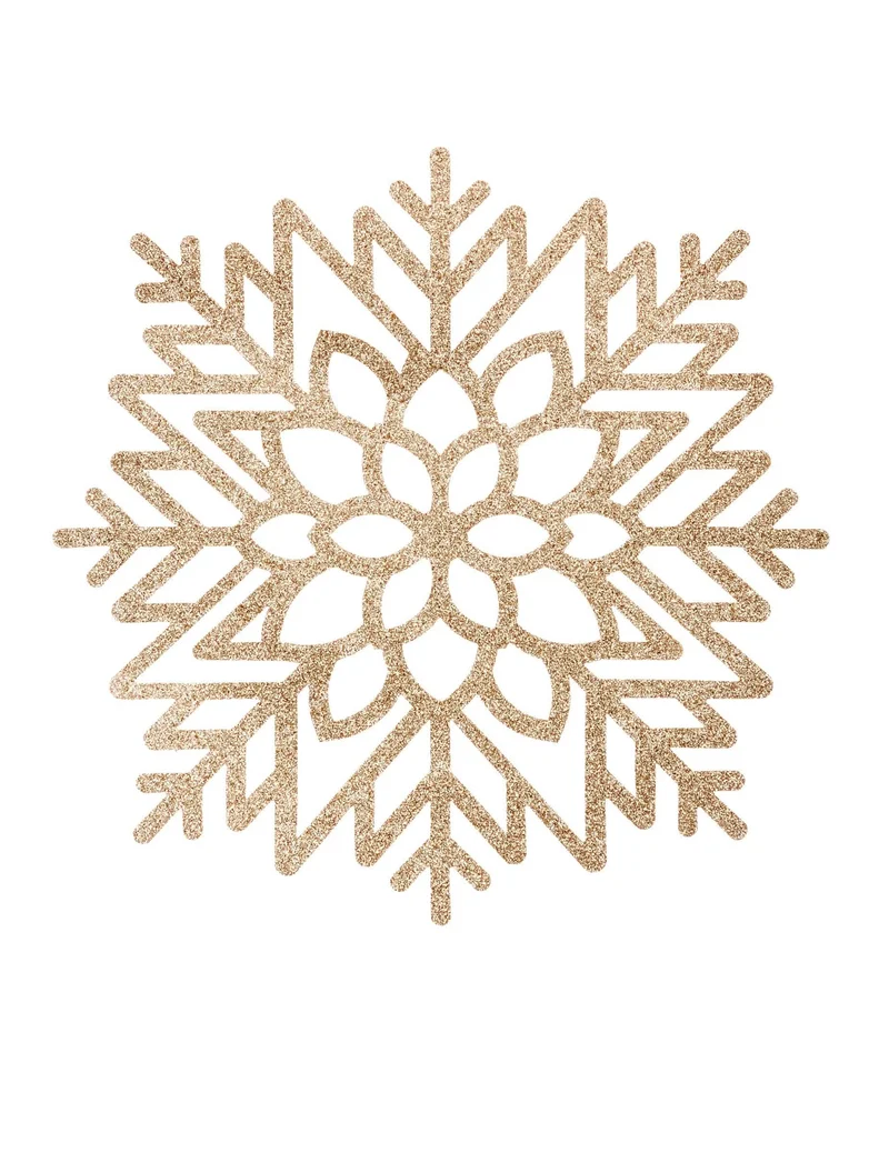 Goldglänzendes Schneeflocken-Tischset 42 cm aus PVC