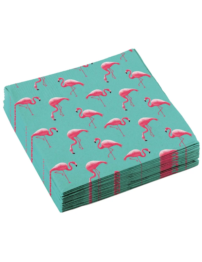 20 Flamingo Paradise Papierservietten 33 x 33 cm mit Flamingomotiv