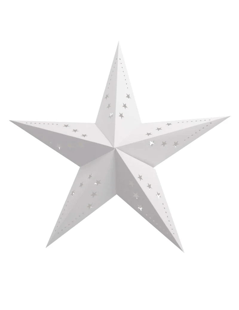 Weiße Sternlaterne 30 cm aus Kartonpapier