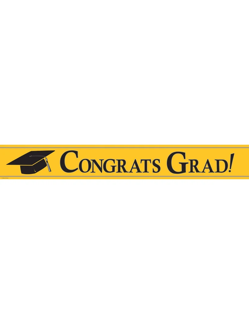 Metallbanner Congrats Grad Gelb 7 Meter