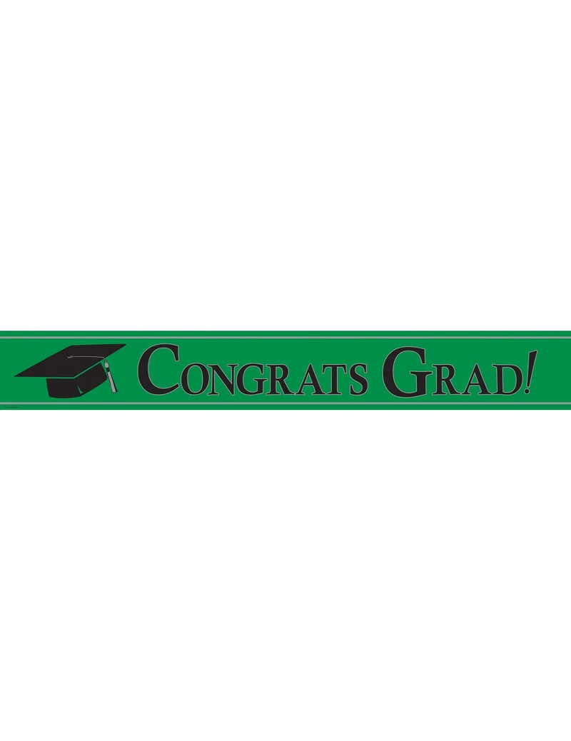 Metallbanner "Congrats Grad" Grün, 7 Meter