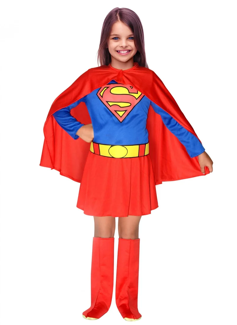 Lizenziertes Supergirl™-Kostüm für Mädchen Lizenz-Verkleidung rot-blau-gelb
