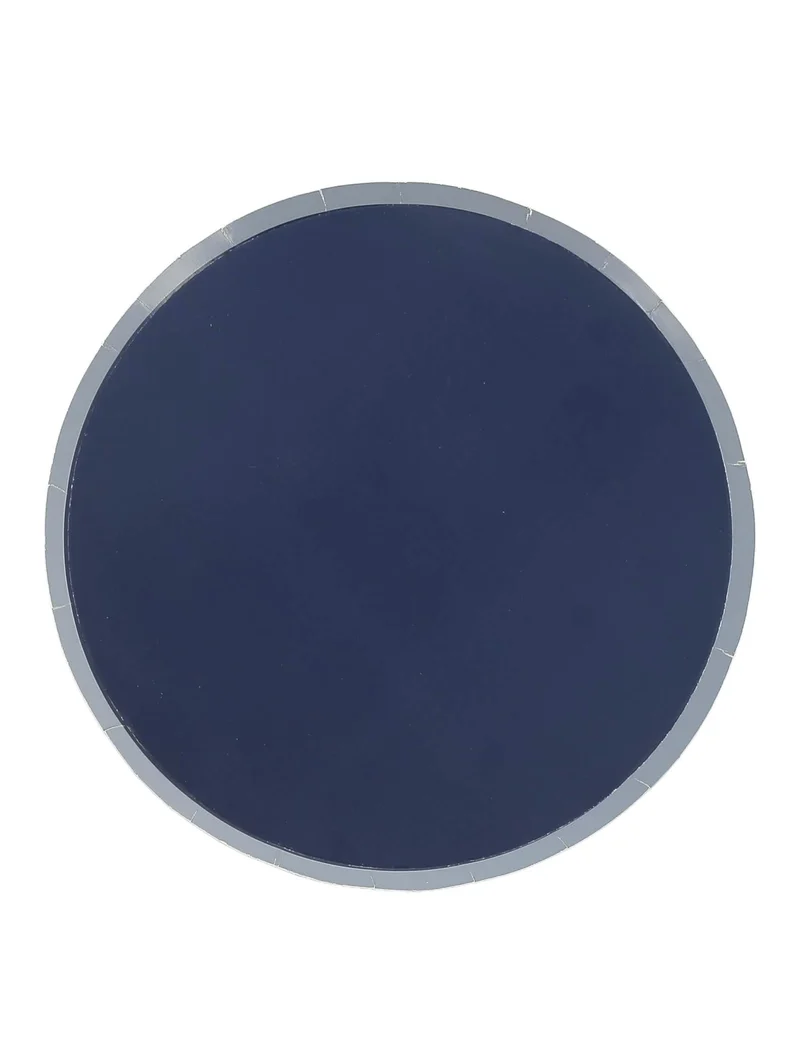 6 kleine zweifarbige Pappteller Marineblau und Sturmblau 18cm für Partys