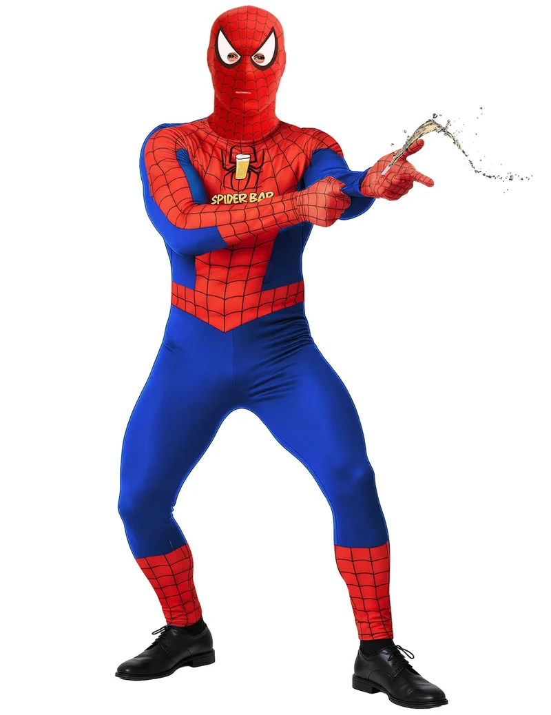 Spiderbar Kostüm für Erwachsene mit Flüssigkeitsspender