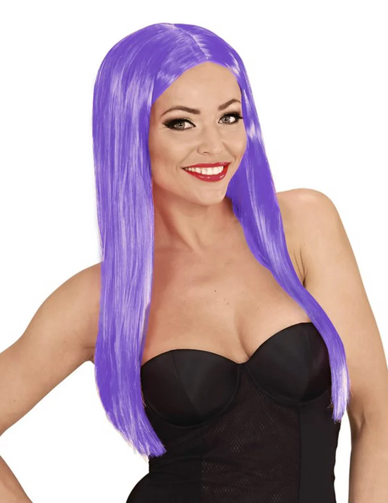 Violette Glamour Perücke für Damen