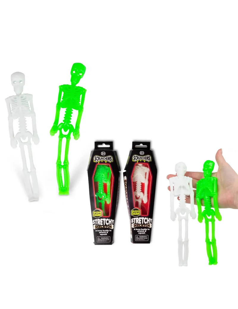 Dehnbare Skelett-Spielfigur Scrunchems nachleuchtend