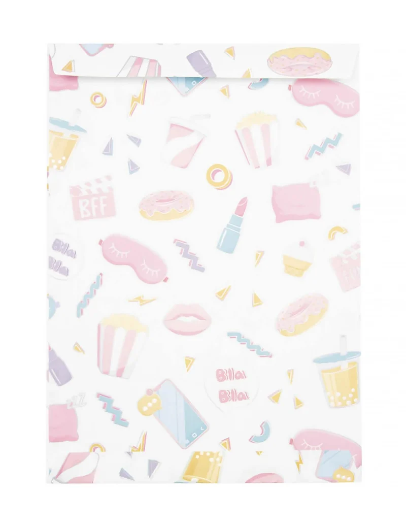 8 Geschenktüten für Pyjama-Partys aus Papier 15x21cm